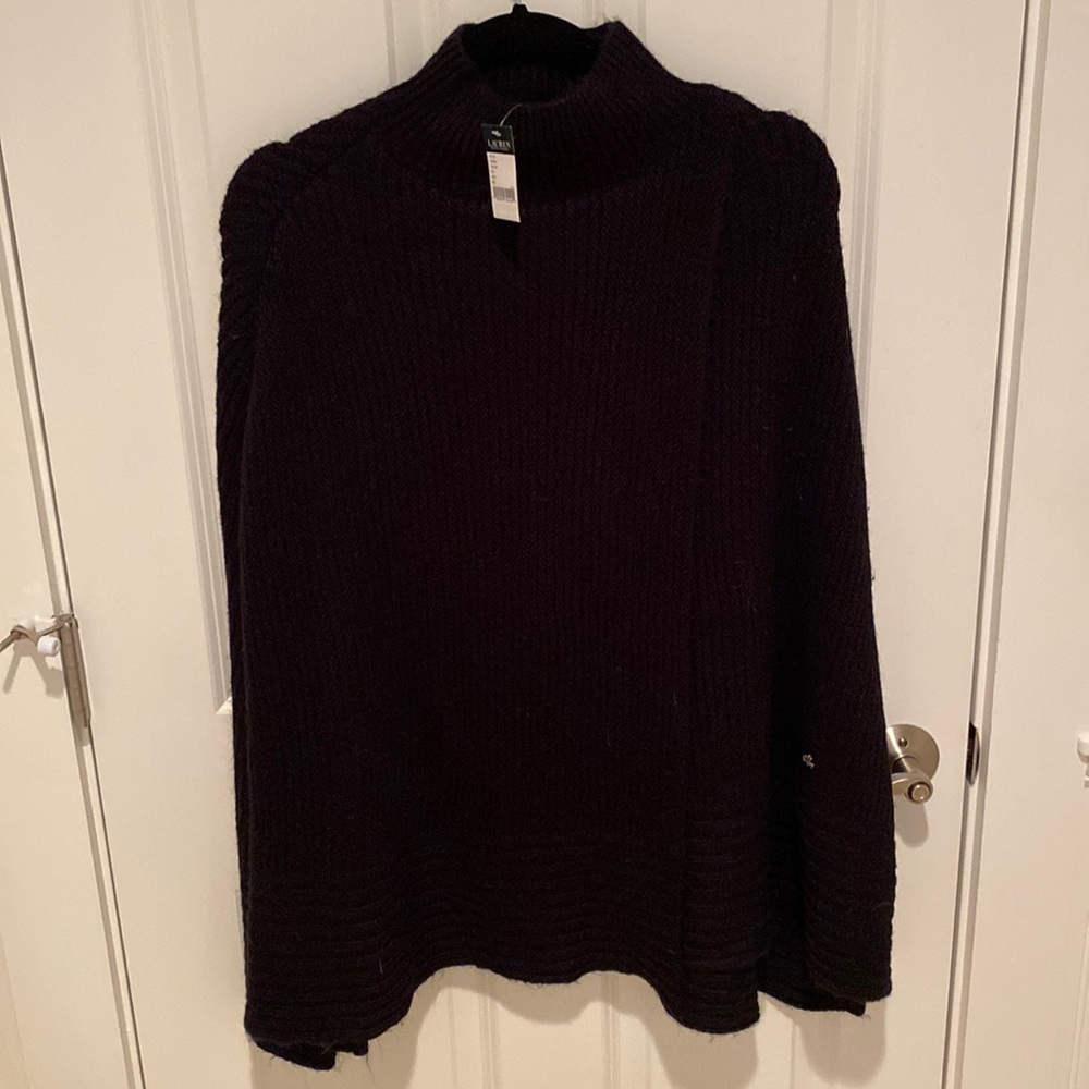 Ralph Lauren Black Poncho NWT